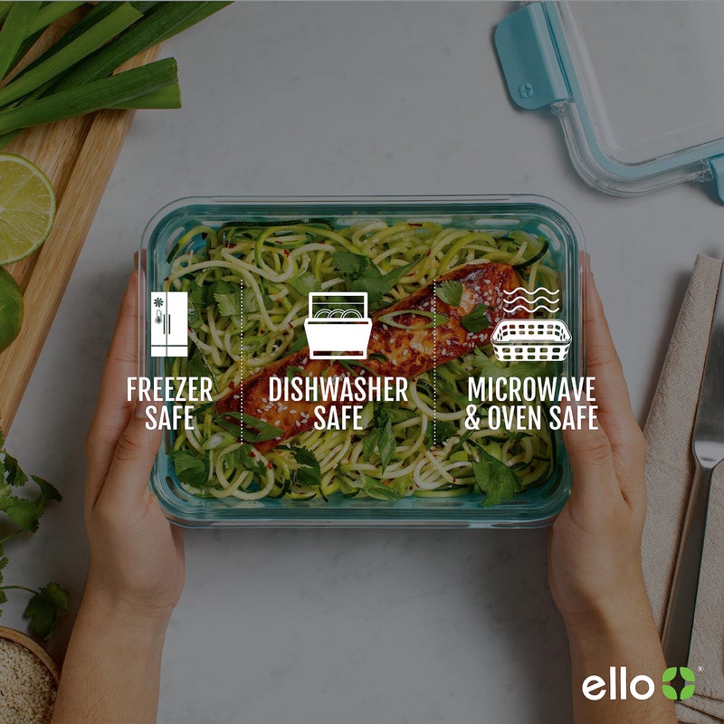 Ello Duraglass 3.4 Cup Meal Prep Sets 6Pc, 3 Pack Set- Glass Food Storage Container with Silicone Sleeve and Airtight BPA-Free Plastic Lids, Dishwasher, Microwave, and Freezer Safe, Berry - Image 4